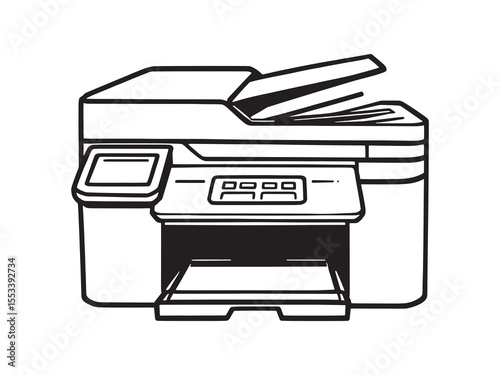 Flat Style Printer Icon Vector