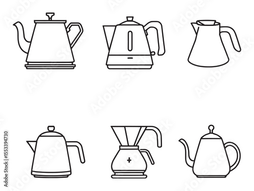 Hand drawn kettle contour line image