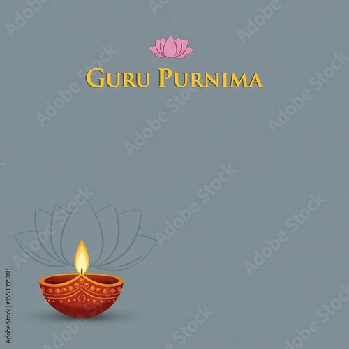 Guru Purnima tradition festival greeting card design background.