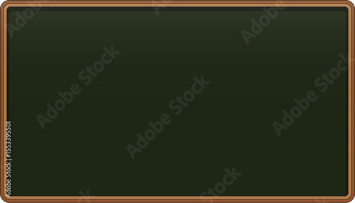 Flat vector illustration of horizontal blackboard with wooden frame – editable and scalable school chalkboard background for education and presentation design
