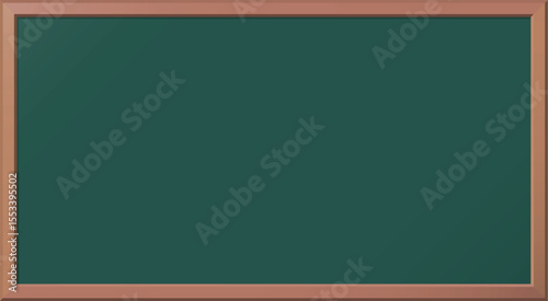 Realistic flat blackboard vector with wood frame – scalable and editable chalkboard background for content presentation or UI mockup design