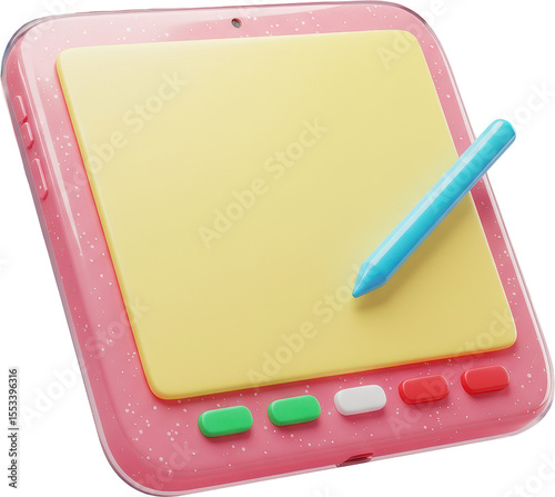 Colorful 3D tablet with stylus for digital drawing and creative learning
