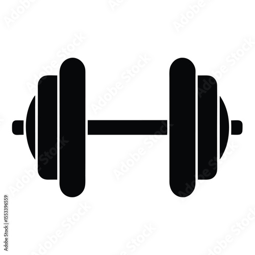 a bold black silhouette-of-a-dumbbell-icon-with-st.eps