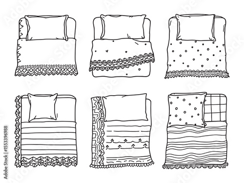 Hand drawn vector of a soft fabric bed sheet