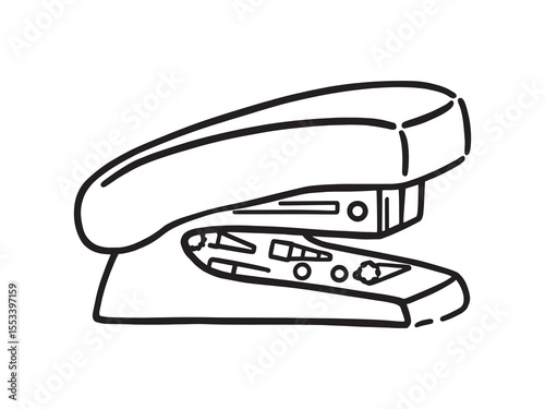 Handheld Stapler Minimal Line Drawing
