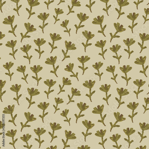 Floral art seamless vector pattern
