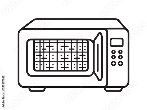Home Baking Oven Simple Line Drawing