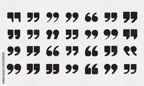 Comma Punctuation Mark Icons Set, Text Symbols, vector illustration