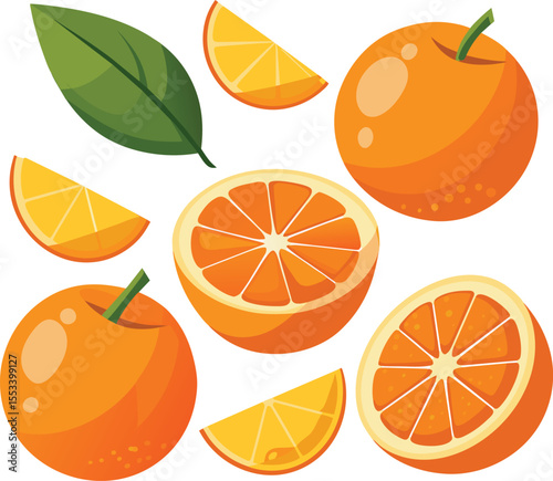 Orange fruit background vector illustration