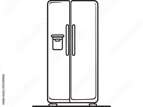 Line Art Illustration Of Refrigerator Appliance