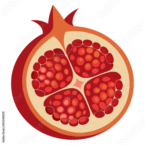 Pomegranate full
 white background
