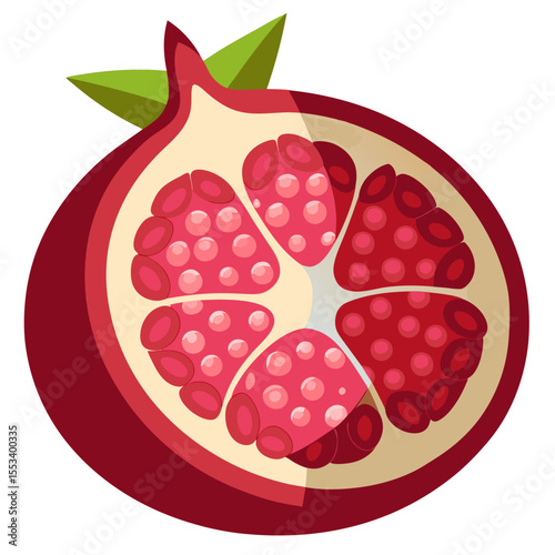 Pomegranate full
 white background
