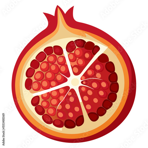 Pomegranate full
 white background
