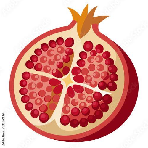 Pomegranate full
 white background

