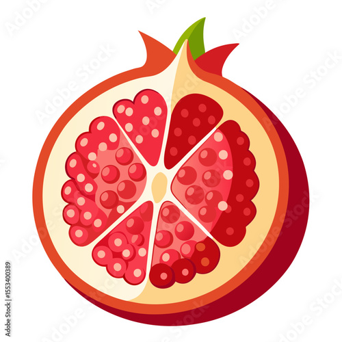 Pomegranate full
 white background
