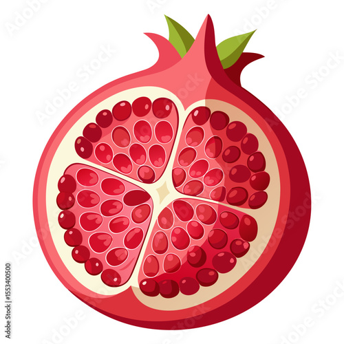 Pomegranate full
 white background
