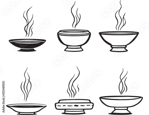 Minimal Incense Stick and Smoke Illustration
