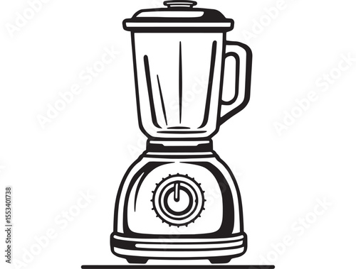 Minimalist blender line art illustration for modern cooking