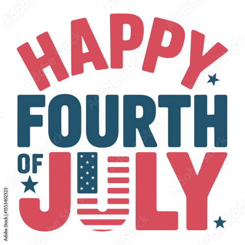 Happy Fourth of July T-Shirt Design, American Flag, vector illustration