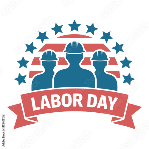 Happy Labor Day, USA Worker Silhouette, vector illustration