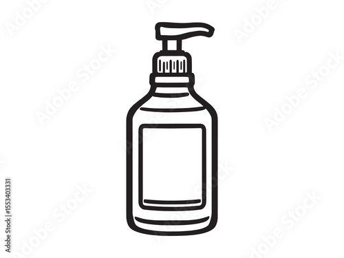 Minimalist dish soap container outline drawing