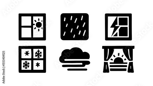 Weather forecast filled icon set. climate, symbols collection for apps, interfaces