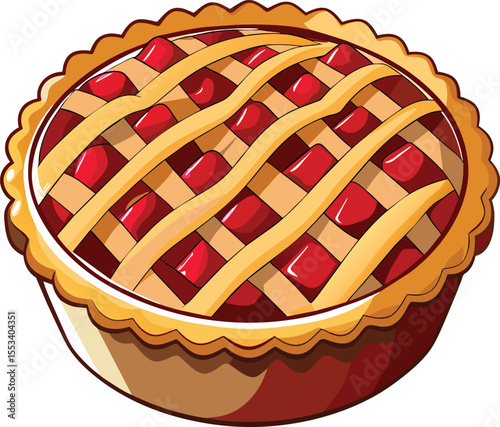 Lattice Apple Pie vector illustration