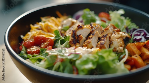 Delicious grilled poultry salad recipe fresh healthy eating for weight loss and balanced diet food bowl