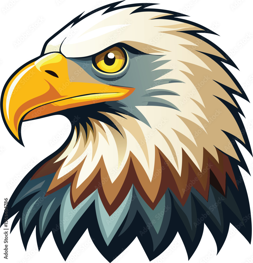Fototapeta premium American Bald Eagle Head Mascot Logo Vector Art