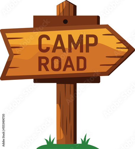 Wooden sign for road direction vector illustration