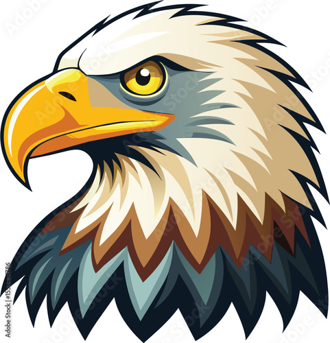 American Bald Eagle Head Mascot Logo Vector Art