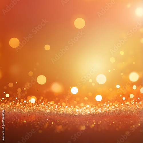 Glowing abstract golden wave with sparkling bokeh lights and warm gradient background design for modern decorative digital art and wallpapers | AI