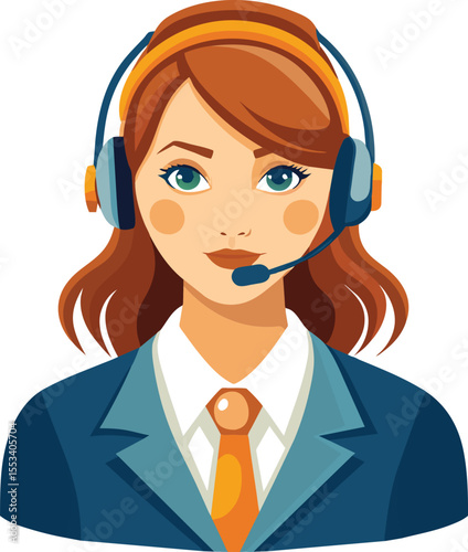 customer service representative female vector art