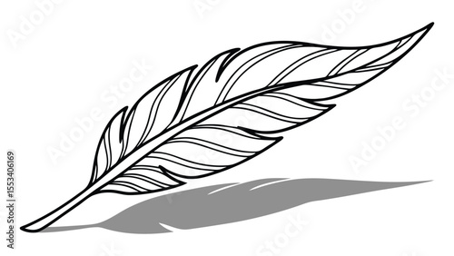 A vector illustration of a vintage feather quill and ink, perfect for designs and art symbolizing writing