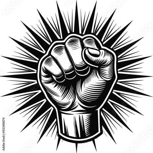 hand fist logo vector art