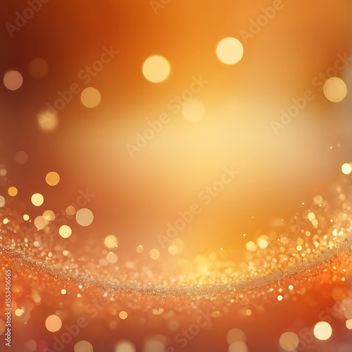 Glowing abstract golden wave with sparkling bokeh lights and warm gradient background design for modern decorative digital art and wallpapers | AI