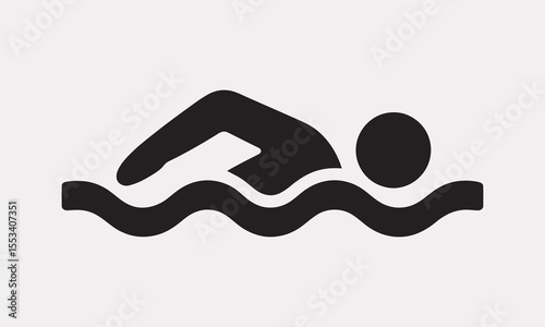 Swimmer Silhouette Icon, Sport & Activity, vector illustration
