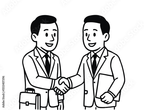 Handshake Between Two Businessmen Illustration