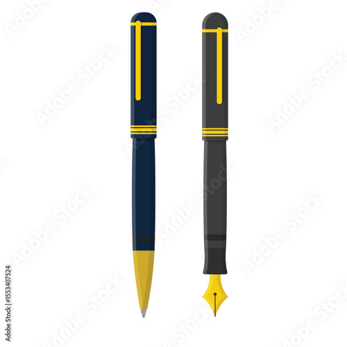 Pen vector in white background