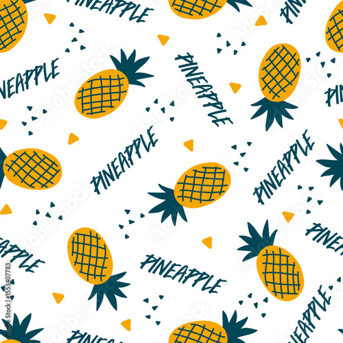 Tropical Vibes Pineapple Fruit Party Pattern can be use for background and apparel design