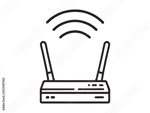 Minimalist Line Art Wi Fi Router Icon