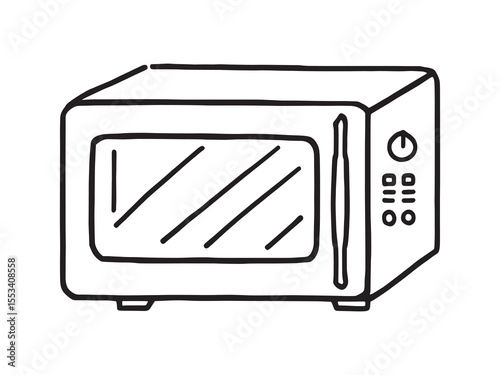 minimalist microwave cooking device illustration
