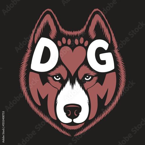 T shirt design dog and mom typography 