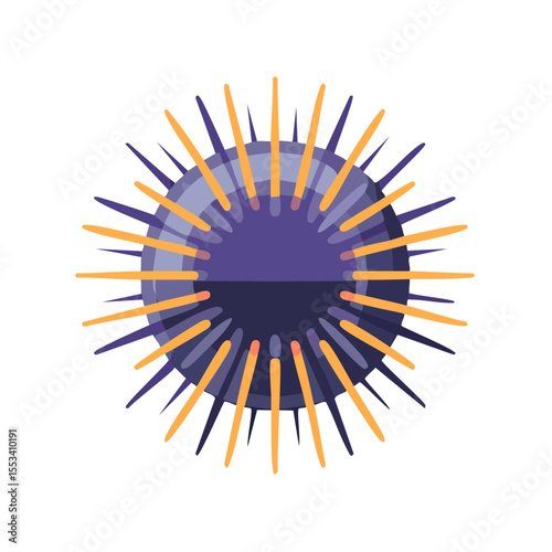 An artistic illustration of a sea urchin, showcasing its intricate details and unique form. The image is visually appealing, with the subject isolated to emphasize its form and texture.