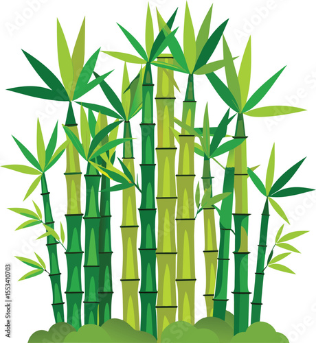 green bamboo plant farm logo vector illustration