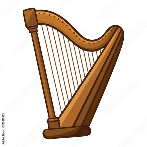 Flat harp icon vector illustration design