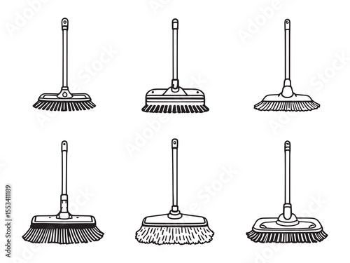 Minimalist Vector Of Mop For Cleaning