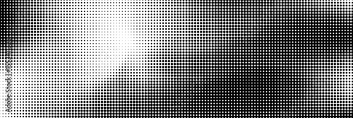 Halftone gradient. Dotted gradient, smooth dots spraying and halftones dot background seamless horizontal geometric pattern vector template set