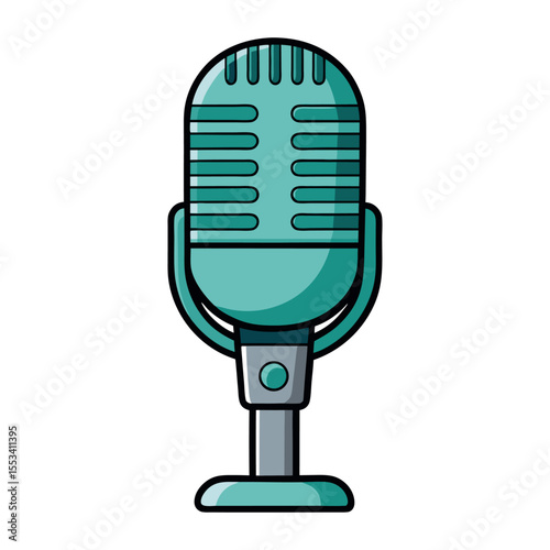 Flat microphone icon vector illustration design
