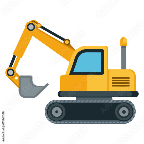 Flat modern excavator icon vector illustration design
